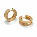 CZ Gold Plated Hoop Earrings 2.5 cm