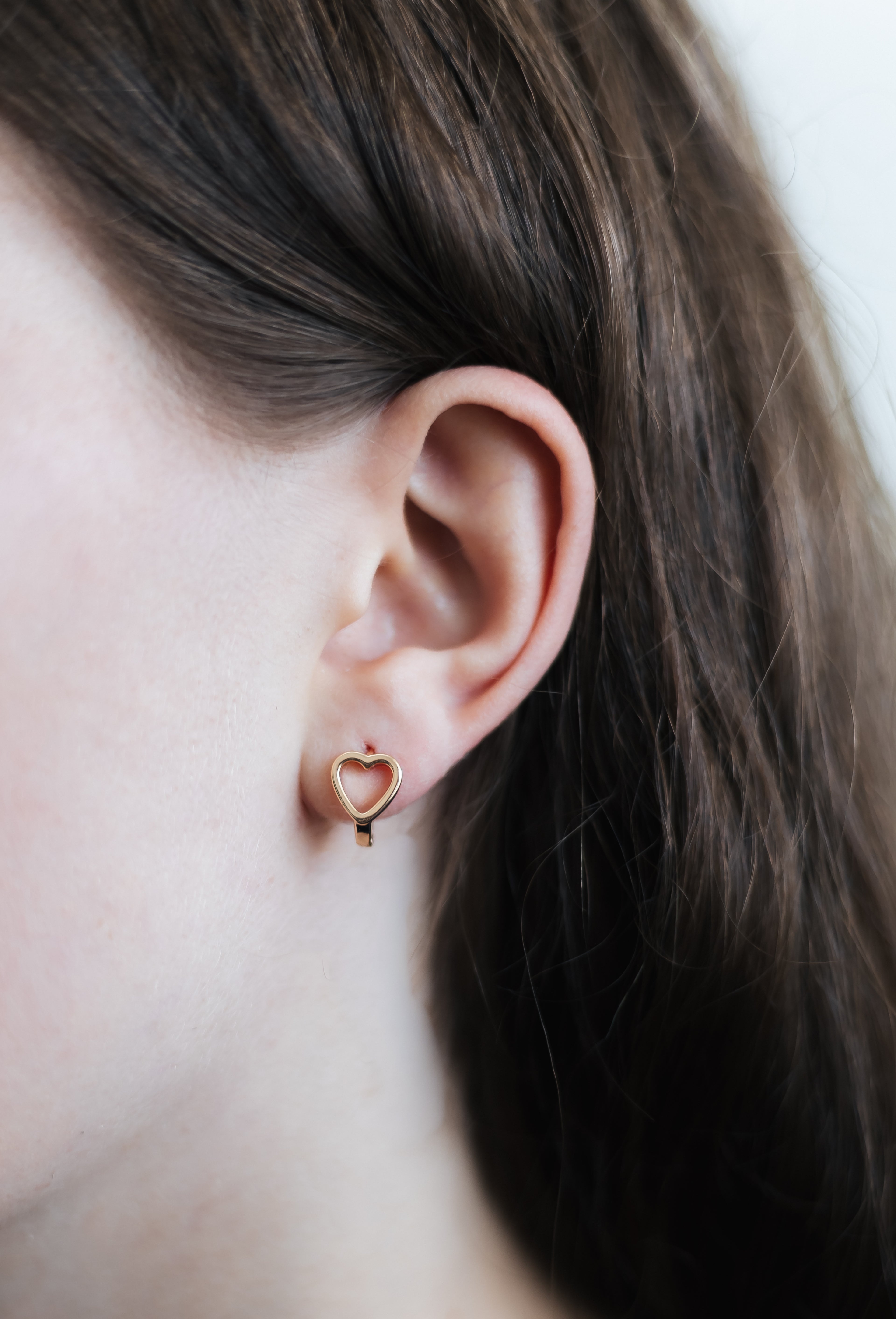 18K Gold Plated Heart Hoop Earrings 1.2 cm