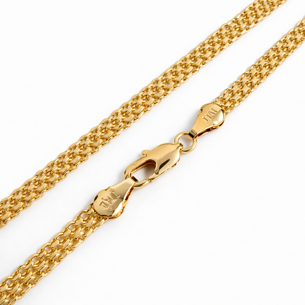 Machine-Made Bismarck Chain Necklace 18K Gold Plated – 60 cm * 4 mm