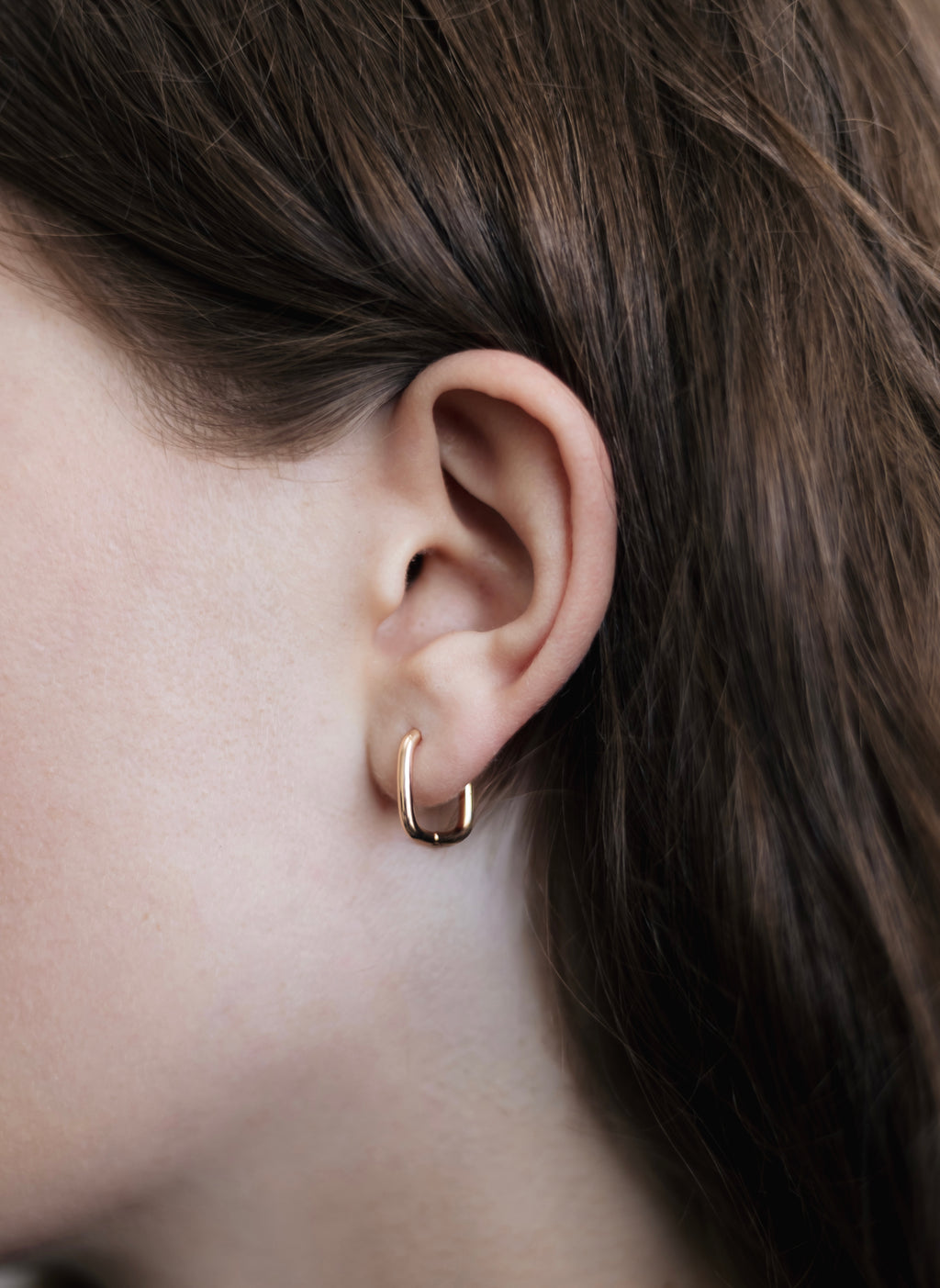 Square Hoop Earrings, 18K Gold Plated