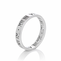 Wholesale Stainless Steel Roman Numeral Ring – Silver Color, Sizes 7-11