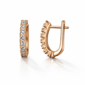 Gold Plated CZ Slim Huggie Earrings — English Lock 1.8 cm