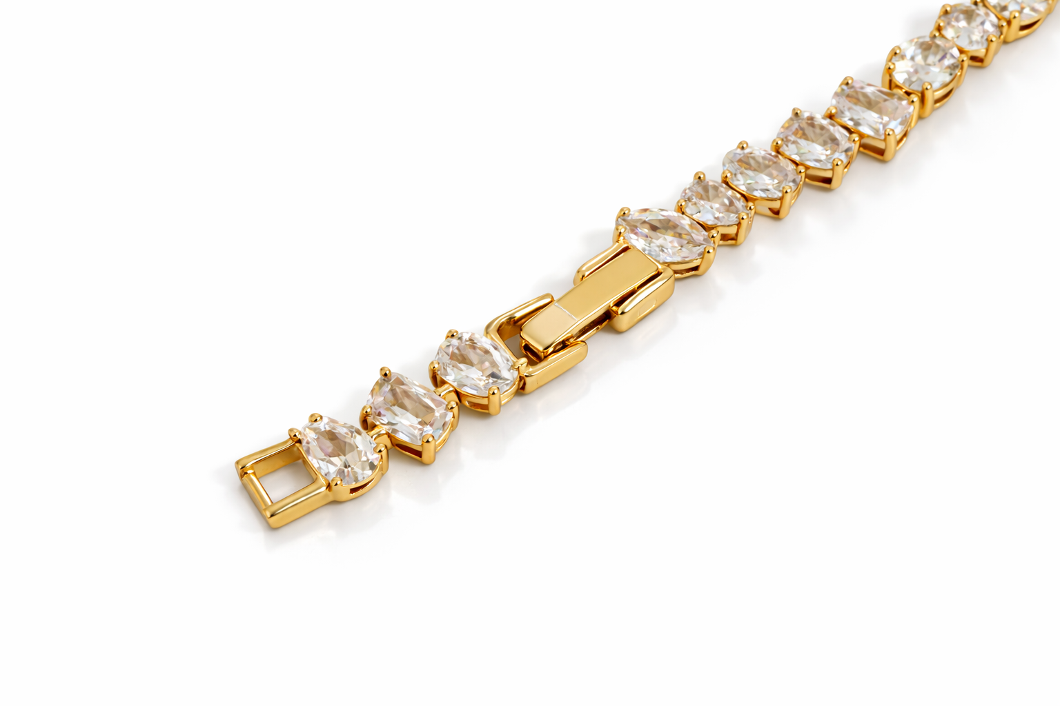 18K Gold Plated CZ Tennis Bracelet – 18+3 cm