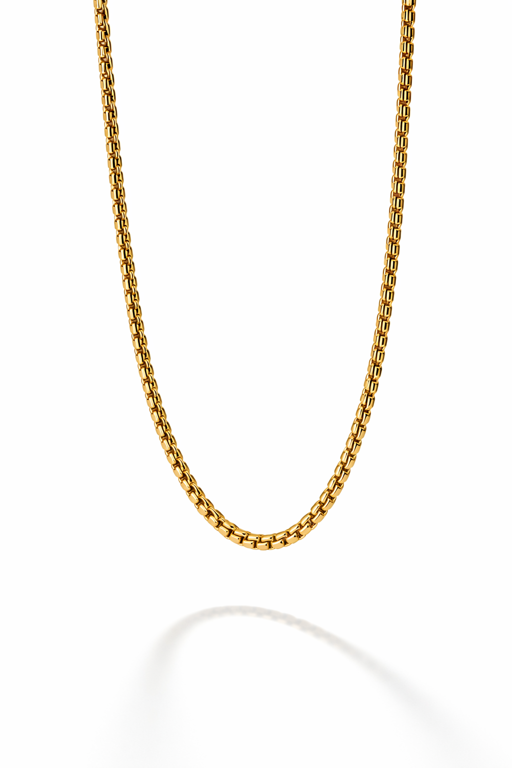 Box Link Chain Necklace 18K Gold Plated – 45 cm