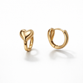 Gold Plated Heart Hoop Earrings — Minimal Love Design