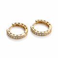 Gold Plated CZ Hoop Earrings — 1.8 cm