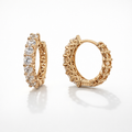 Gold Plated CZ Classic Hoop Earrings 1.7 cm