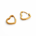 Heart Shape Hoop Earrings, 18K Gold Plated