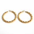 Braided Rope Gold Plated Hoop Earrings 4–5 cm