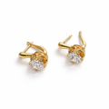 18K Gold Plated CZ Leverback Earrings