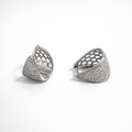 Rhodium Plated CZ Statement Hoop Earrings