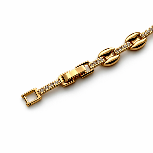 18K Gold Plated 18+2 cm CZ Link Bracelet | Wholesale