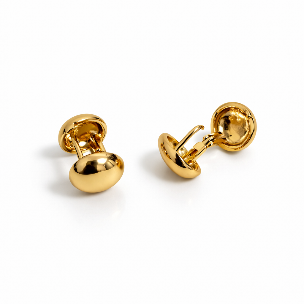 Minimalist Gold Plated Button Stud Earrings