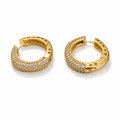 CZ Gold Plated Hoop Earrings 3 cm