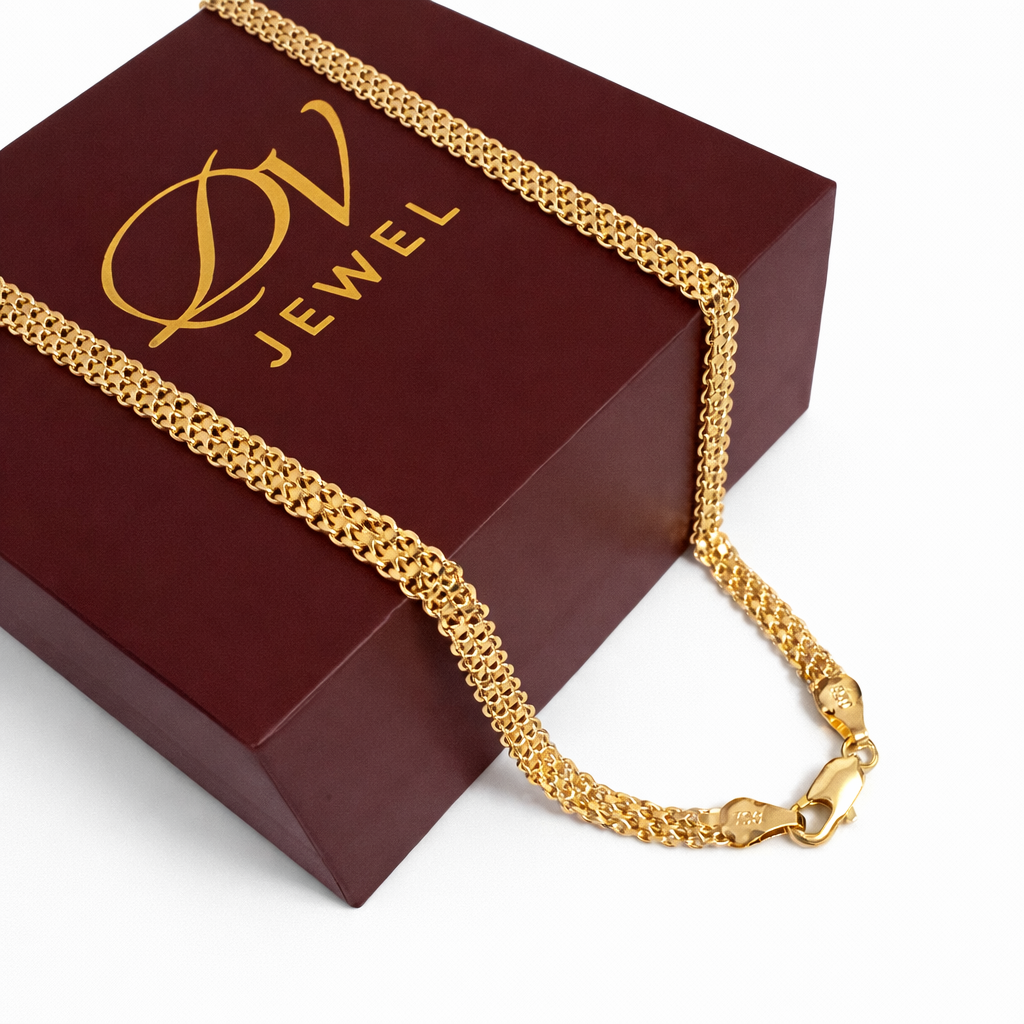 Machine-Made Bismarck Chain Necklace 18K Gold Plated – 60 cm * 4 mm