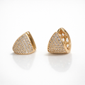 Gold Plated CZ Pavé Triangle Earrings 1.2 cm