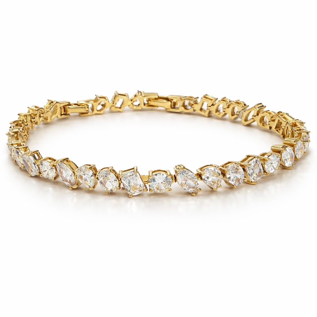 18K Gold Plated CZ Tennis Bracelet – 18+3 cm