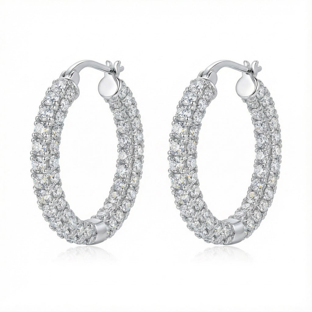 18K Gold Plated CZ Mini Hoop Earrings