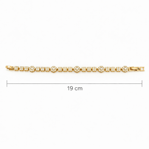 18k Gold Plated CZ Tennis Bracelet 18+2cm | Wholesale