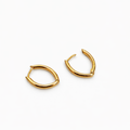 Gold Plated Minimal Hoop Earrings — Classic Smooth 1.5 cm