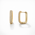 Rectangular Pavé CZ Earrings, 18K Gold Plated