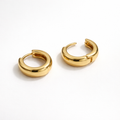 Chunky Mini Hoop Earrings 18K Gold Plated – 13 mm (Pack of 6 Pairs)