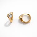 CZ Gold Hoop Earrings 18K Gold Plated – 10 mm