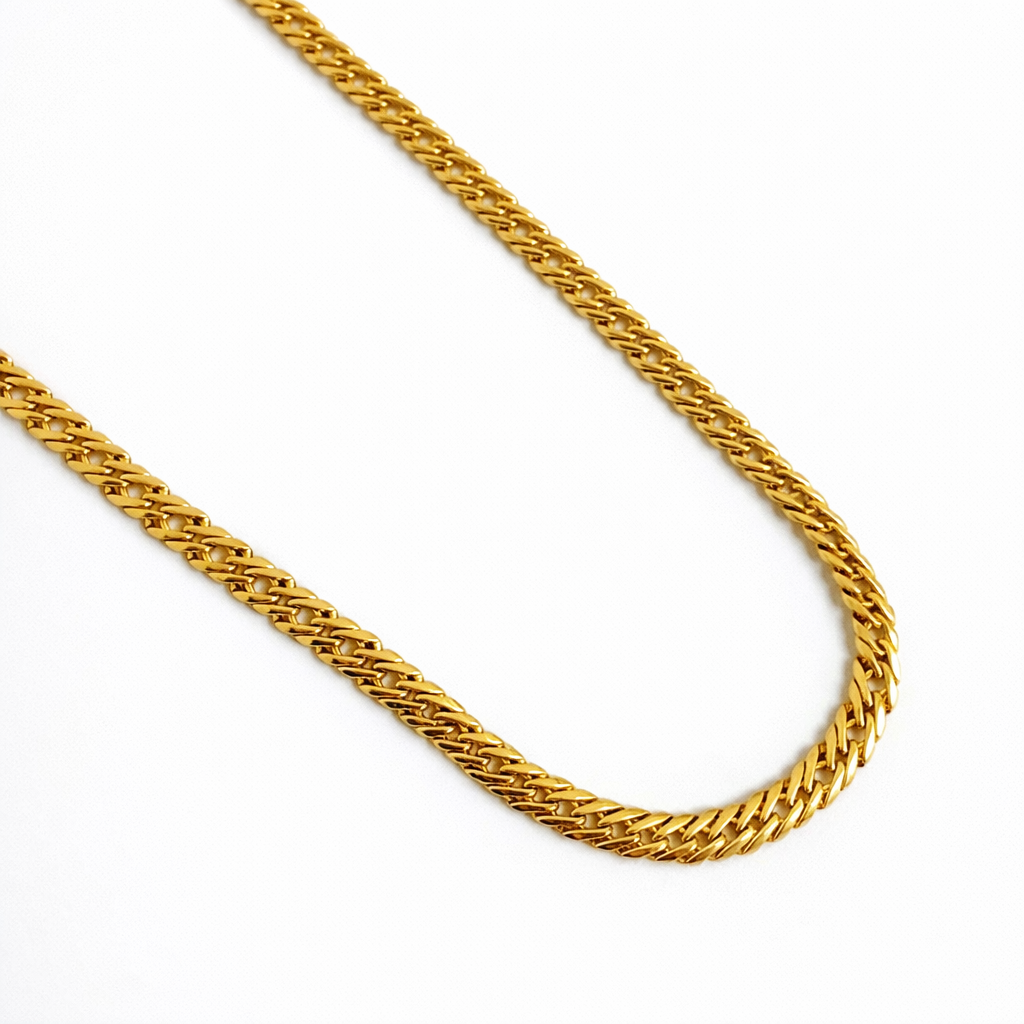 Cuban Link Chain Necklace 18K Gold Plated – 60 cm