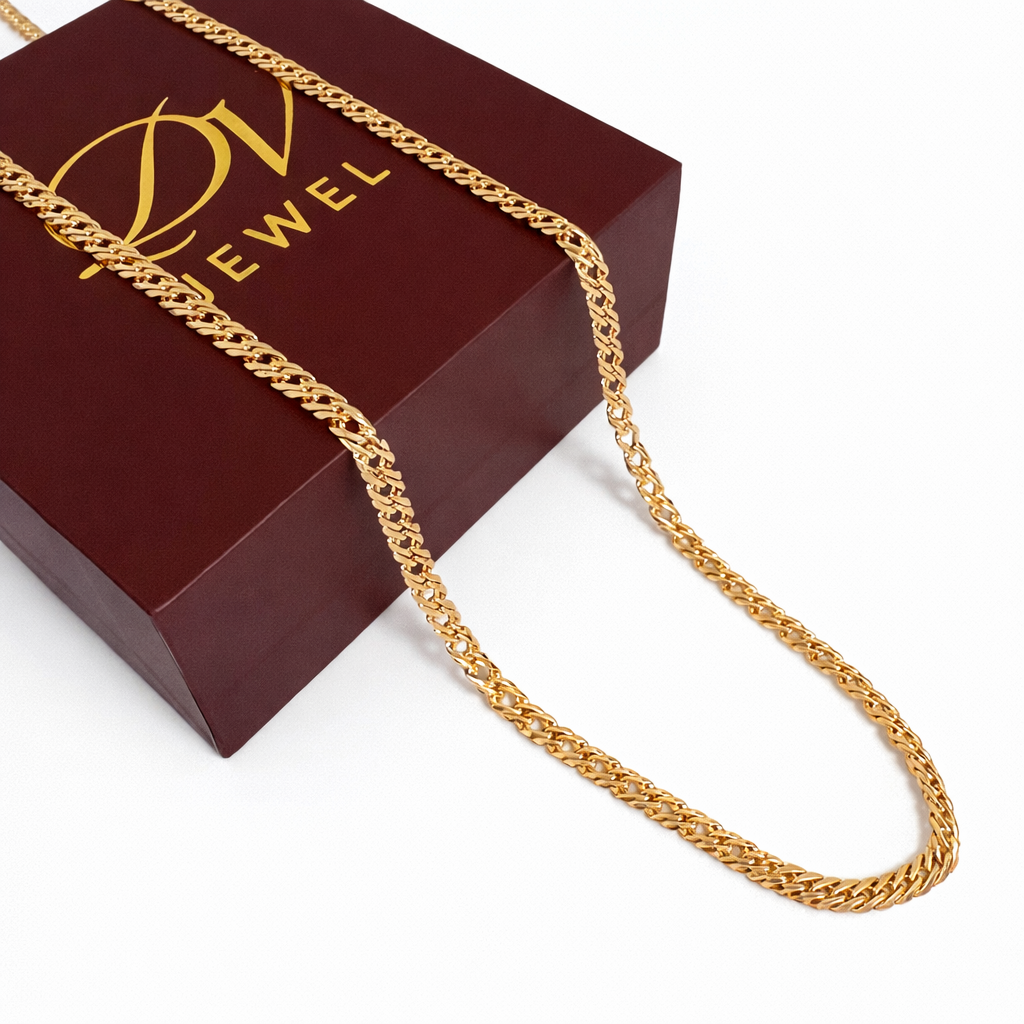 Cuban Link Chain Necklace 18K Gold Plated – 60 cm