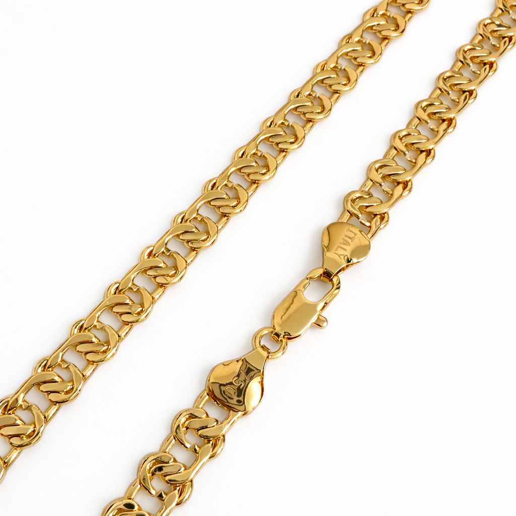 Classic Mariner Link Chain Necklace 18K Gold Plated – 45 cm * 6 mm