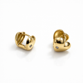 18k Gold Plated Heart Huggie Earrings with CZ Accent