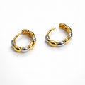 Two-Tone Gold Plated Huggie Hoop Earrings 1.2 cm