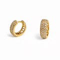 Gold Plated Full Pavé Huggie Earrings 1.4 cm